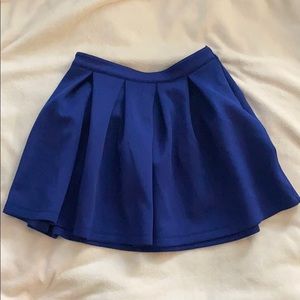 Deep blue circle mini skirt